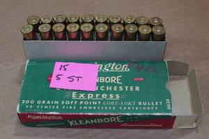 lot 389 image: 20 .348 Winchester Ammo - 15 Core-Lokt SP, 5 Silvertip