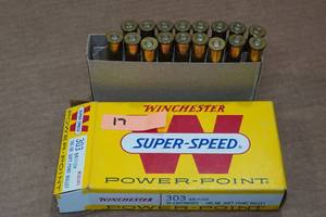 lot 390 image: 17 Winchester .303 British 180 Gr SP Power-Point Ammo