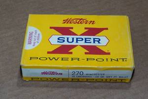 lot 395 image: 20 Western Super-X .270 Win 150 Gr SP Power-Point Ammo