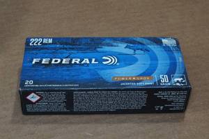 lot 405 image: 20 Federal .222 Rem 50 Gr JSP Ammo