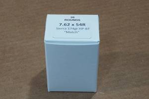lot 419 image: 20 7.62 x 54R 174 Gr Sierra HP-BT Match Ammo