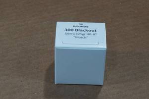 lot 433 image: 30 .300 Blackout 125 Gr Sierra HP-BT Match Ammo