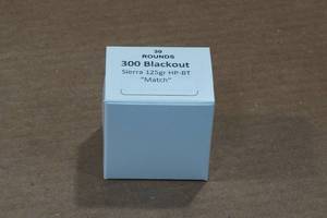 lot 434 image: 30 .300 Blackout 125 Gr Sierra HP-BT Match Ammo