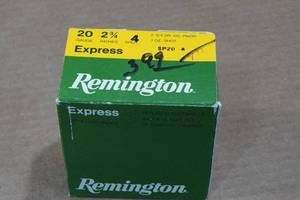 lot 456 image: 25 Remington Express 20 Gauge 2-34 4 Shot Shotshells