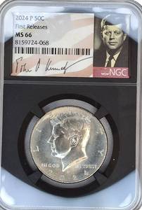 lot 11 image: 2024 (P) First Release Kennedy Half DollarMS-66 - NGC Hard to find 