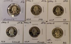 lot 17 image: Six  State Quarters Proof  Coins (S) mint mark uncirculated