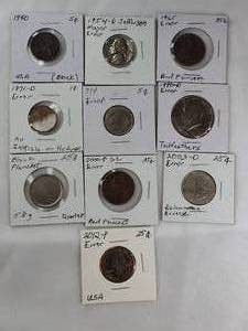 lot 45 image: Ten Error Coins Various Errors Across Different Denominations