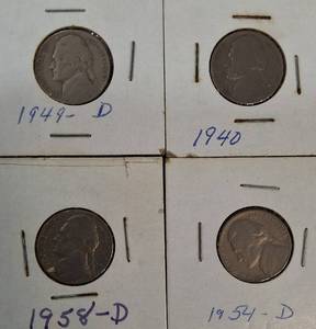 lot 47 image: A mixed lot of nickels, dating from the years 1940 to the 1980s, came from an old nickel collection.