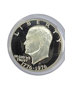 lot 52 image: 1976 Bicentennial Eisenhower Dollar (Silver) - Deep Cameo (Proof)