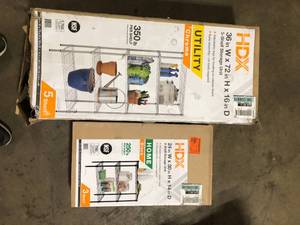 lot 27 image: Lot of Assorted Storage Racks Various Models and Conditions Customer Returns See Pictures