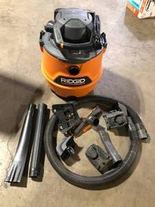 lot 28 image: RIDGID 16 Gallon 6.5 Peak HP NXT Shop Vacuum Wet Dry Vac with Detachable Blower, Filter, Locking Hose and Accessories  Used Good Customer Returns See Pictures