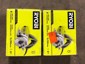 lot 29 image: Lot of RYOBI 12 -Amps 4 in. Blade Corded Wet Tile Saw   Customer Returns See Pictures