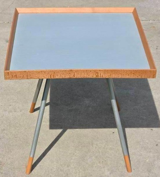 lot 125 image: MCM square metal top table