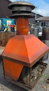 Retro MCM orange fireplace