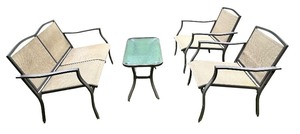 lot 003 image: Staton 4-piece Patio Furniture Conversation Set, Beige, Metal by Mainstay 