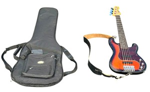 lot 006 image: Fender Squier Precision Bass V Electric Bass Guitar, 5-string model Sunburst Finish