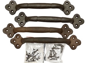 lot 281 image: Cast Iron Rustic Gate Handle, 2 Pairs, 1 lb 14 14 oz each pair, Total Weight 4 lbs 2 78 oz
