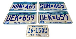 lot 91 image: Minnesota License Plates for DIY Crafts