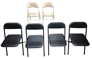 lot 115 image: Folding Chairs Portable Metal with Ultra Soft PU Padded Cushion Seats (6)