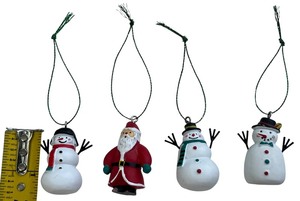lot 197 image: Vintage Melrose International Clay Dough Snowman Ornaments (4)
