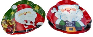 lot 182 image: Vintage Santa Face Christmas Party Server Plates (2)