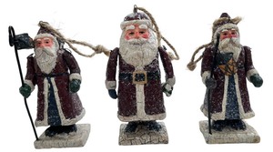 lot 193 image: Belsnickle Santa figurine Ornaments  Vintage-inspired Santa Claus figurine Ornaments  (3)