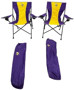 lot 203 image: Minnesota Vikings Hard Arm Lawn Chairs (2)