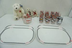 lot 11 image: Coca-Cola Glass Candy Dish, Glasses, Placemats