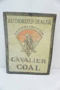 lot 89 image: Vintage Tin Sign Cavalier Coal