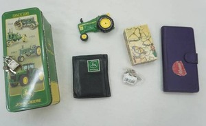 lot 188 image: John Deere Tin Lockbox, John Deere Wallet, Ceramic Tractor and more