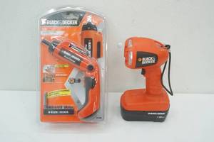lot 196 image: NEW Black & Decker Pivot Driver and light