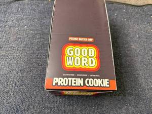 lot 104 image: 12 Pack of Good Word Peanut Butter Chip Protein Cookies