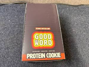 lot 106 image: 12 Pack of Good Word Peanut Butter Chip Protein Cookies