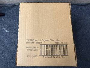 lot 162 image: 6 Containers of Tazo Organic Chai Latte