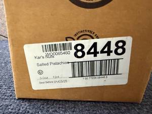 lot 163 image: 6ct of Kars Nuts Salted Pistachios