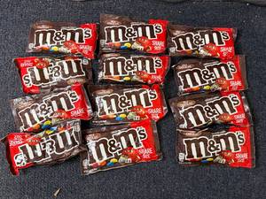 lot 205 image: 12 Bags of M&Ms Share Size