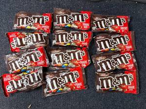 lot 208 image: 12 Bags of M&Ms Share Size
