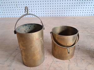 lot 24 image: Vintage Scale Brase Cups & Vintage Scale Weights