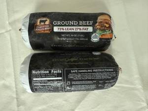 lot 156 image: CC. 2x 1lb Certified Angus Beef-73% Lean 27%Fat