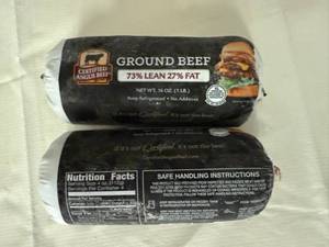 lot 157 image: CC. 2x 1lb Certified Angus Beef-73% Lean 27%Fat