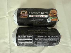 lot 158 image: CC. 2x 1lb Certified Angus Beef-73% Lean 27%Fat