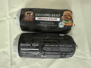 lot 160 image: CC. 2x 1lb Certified Angus Beef-73% Lean 27%Fat