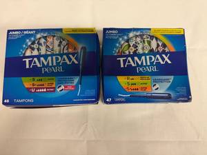 lot 33 image: SSS. 2x 45ct Tampax Pearl-Jumbo