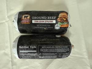 lot 150 image: CC. 2x 1lb Certified Angus Beef-73% Lean 27%Fat