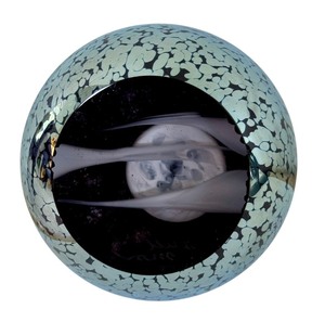 lot 18DD image: Glass Eye Studio Art Glass Paperweight, Moon