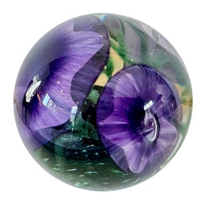 lot 47D image: Glass Eye Studio Morning Glory Art Glass Paperweight, GES 13