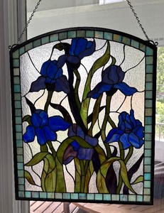 lot 50 image: Meyda Iris Stained Glass Window