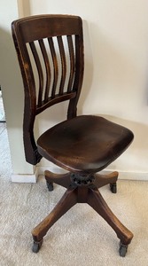 lot 73 image: Vintage Wooden Office Chair
