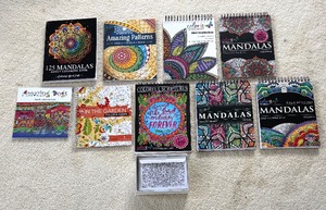 lot 93 image: Variety of Adult Coloring Books and Greeting Cards including Mandalas