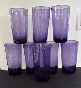 lot 96 image: Eight Purple Amethyst Glass Tumblers